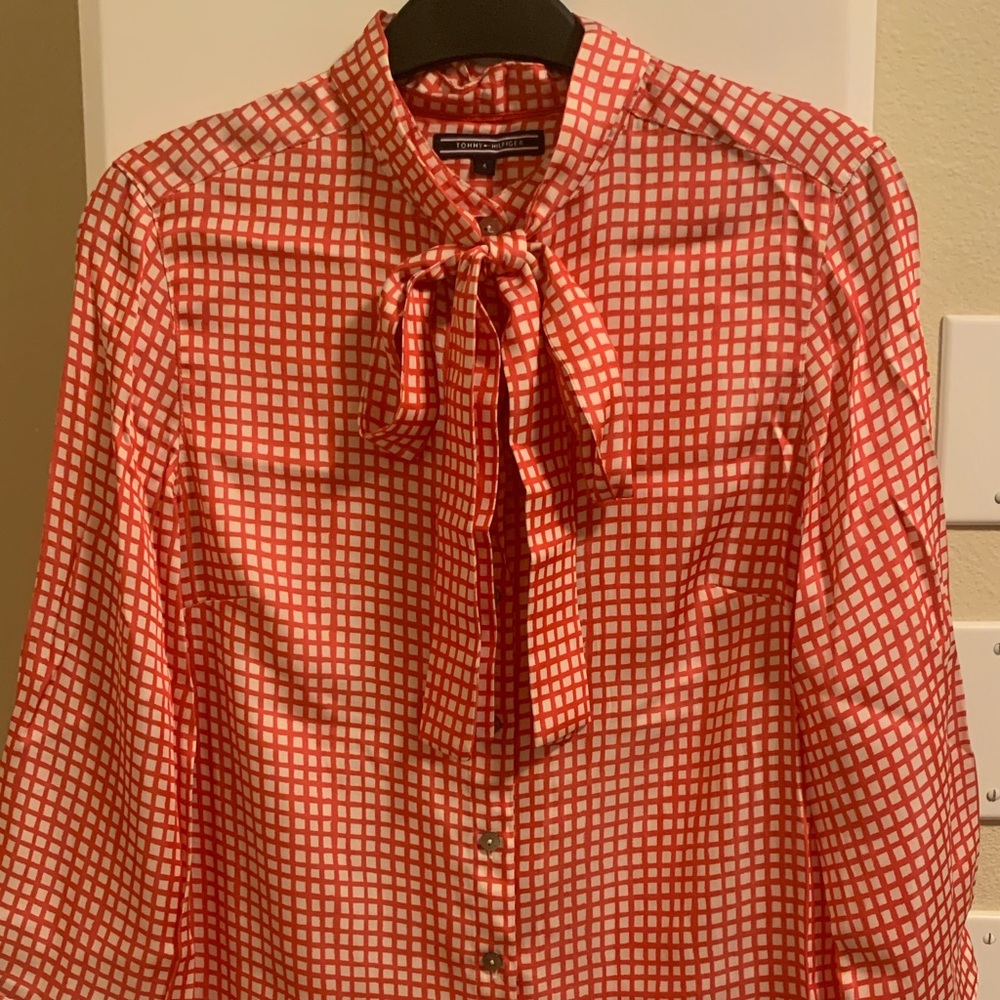Tommy Hilfiger Tie Neck Blouse